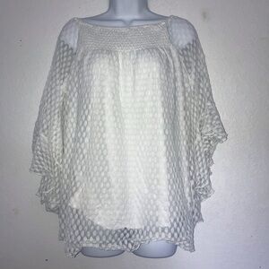 Shannon Ford Lace Smock Layer Top M